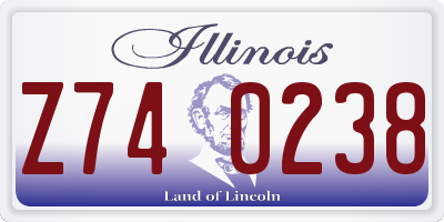IL license plate Z740238