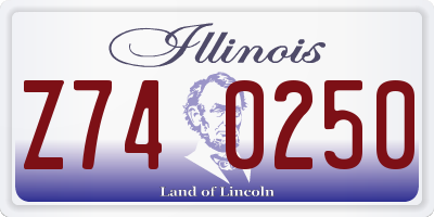 IL license plate Z740250