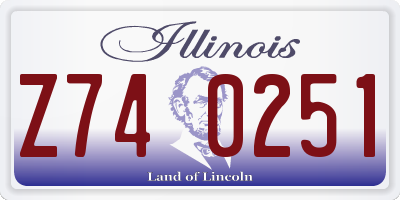 IL license plate Z740251