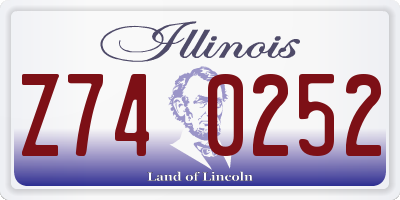 IL license plate Z740252