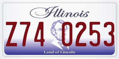 IL license plate Z740253
