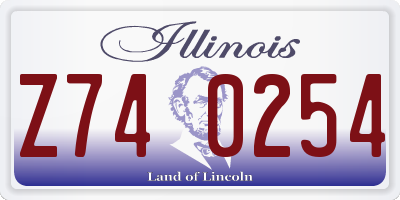 IL license plate Z740254