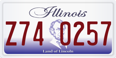 IL license plate Z740257