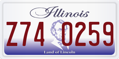 IL license plate Z740259