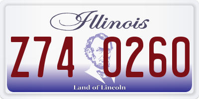 IL license plate Z740260