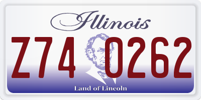 IL license plate Z740262