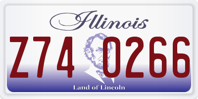 IL license plate Z740266