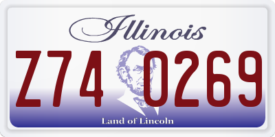 IL license plate Z740269