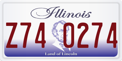 IL license plate Z740274