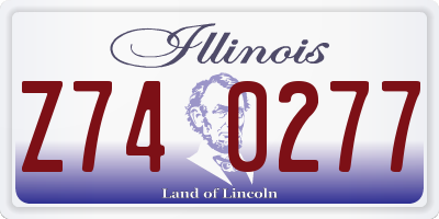 IL license plate Z740277