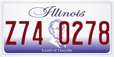 IL license plate Z740278