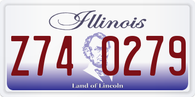 IL license plate Z740279
