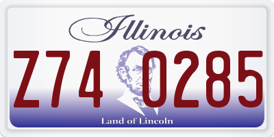 IL license plate Z740285