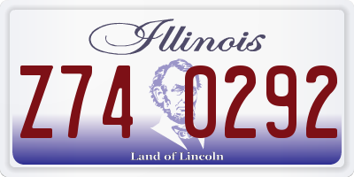 IL license plate Z740292