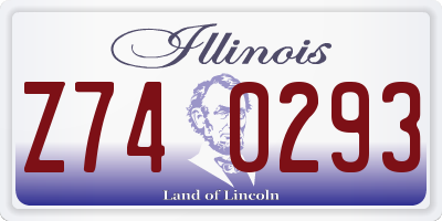 IL license plate Z740293