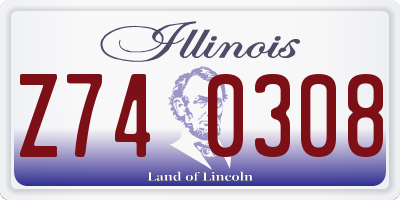 IL license plate Z740308
