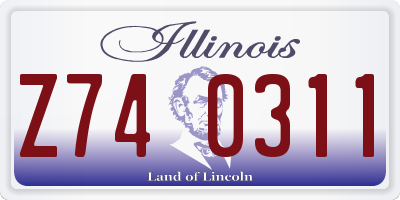 IL license plate Z740311