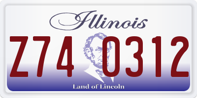 IL license plate Z740312