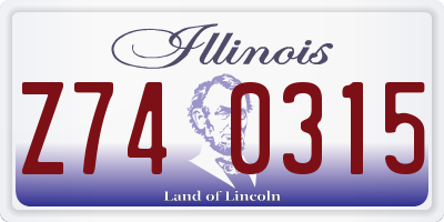 IL license plate Z740315