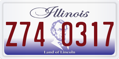 IL license plate Z740317