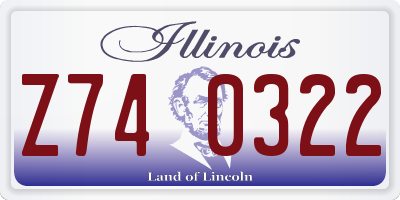IL license plate Z740322