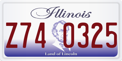 IL license plate Z740325