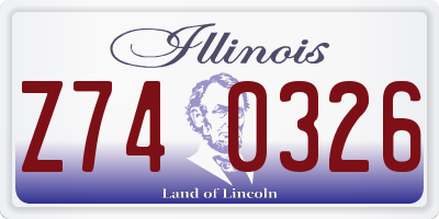 IL license plate Z740326