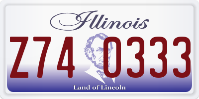 IL license plate Z740333