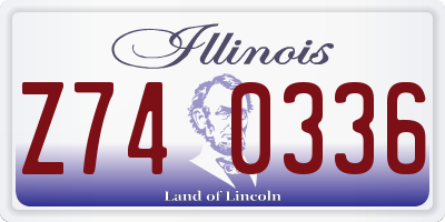 IL license plate Z740336