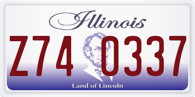 IL license plate Z740337