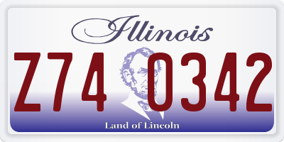 IL license plate Z740342