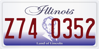 IL license plate Z740352