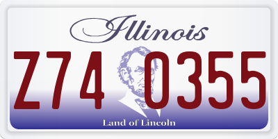 IL license plate Z740355