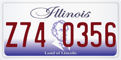 IL license plate Z740356