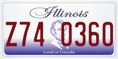 IL license plate Z740360
