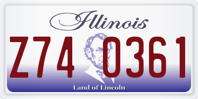 IL license plate Z740361