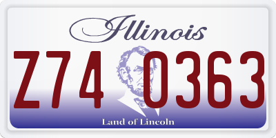 IL license plate Z740363