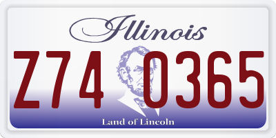 IL license plate Z740365