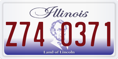 IL license plate Z740371