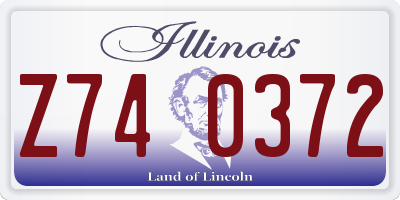IL license plate Z740372