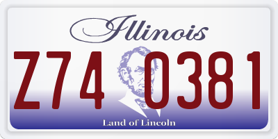 IL license plate Z740381