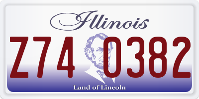 IL license plate Z740382