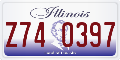 IL license plate Z740397