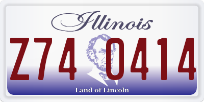 IL license plate Z740414