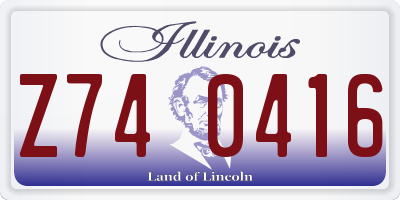 IL license plate Z740416