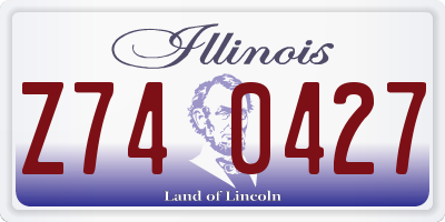 IL license plate Z740427