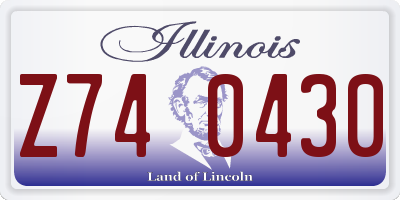 IL license plate Z740430