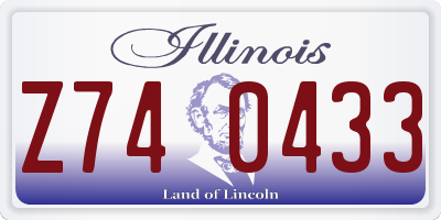 IL license plate Z740433