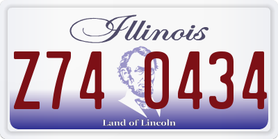 IL license plate Z740434