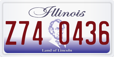 IL license plate Z740436